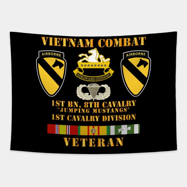 Vietnam Combat Vet w 1st Bn 8th Cav 1st Cav Div - Jump Mustangs - Hat V1 Tapestry by twix123844