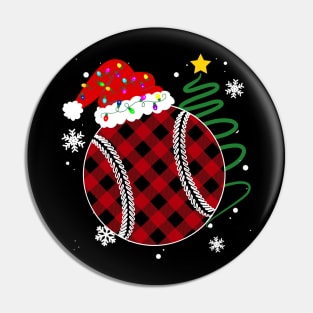 Buffalo Red Plaid Baseball Christmas Sport Xmas Pajama Pin