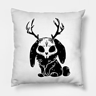 Rabbit Deer creepy cute ink animal Pillow