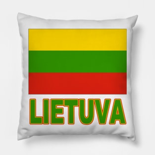 The Pride of Lithuania (Lietuva) - Lithuanian Flag and Language Pillow