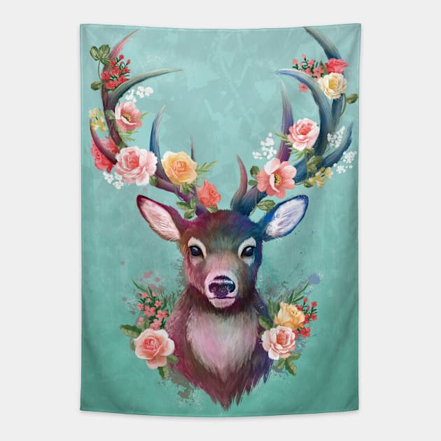 Deer Tapestry by RubyArt