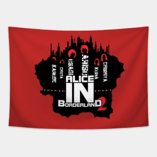 alice in borderland 2 tv series  Arisu Usagi Karube Chishiya Kuina Chota graphic design Tapestry