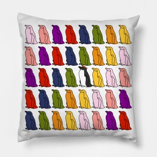 Birds Colorful Penguins Waddle Pillow