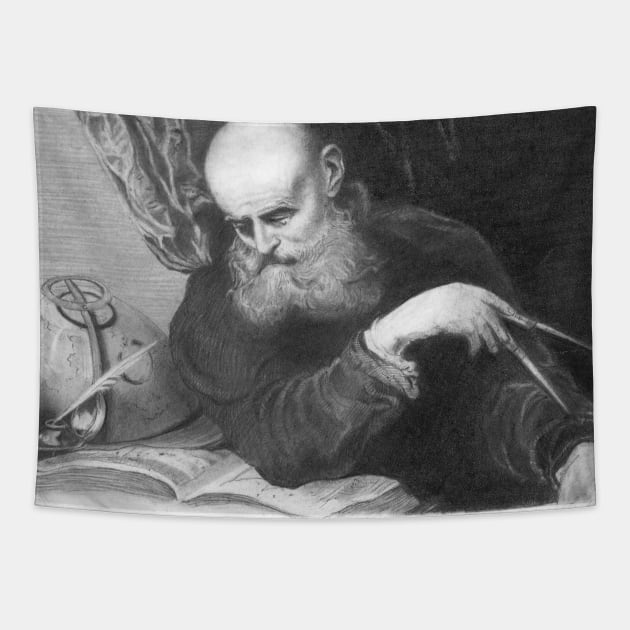 Galileo - Fine art pencil drawing Tapestry by pencilartist