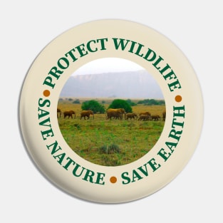 Wildlife Conservation Earth Day Elephants Pin