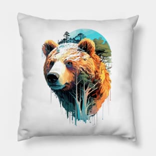 Grizzly Bear Animal World Predator Wild Nature Wilderness Pillow