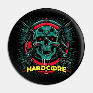 Hardcore Skull Design Pin