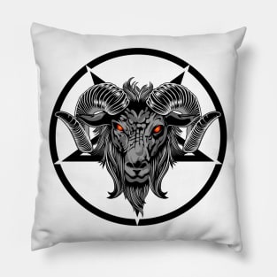 Satanic pentagram, baphomet,goat devil Pillow