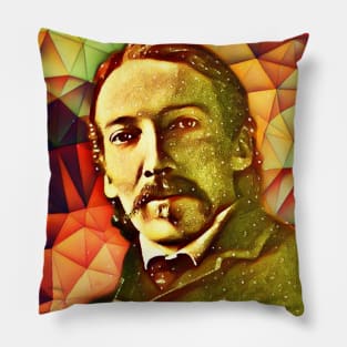 Robert Louis Stevenson Snow Portrait | Robert Louis Stevenson Snow Artwork 10 Pillow