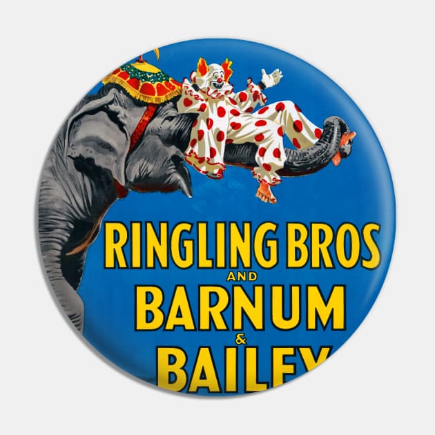 Ringling Bros. and Barnum and Bailey Elephant USA Vintage Poster Pin by vintagetreasure