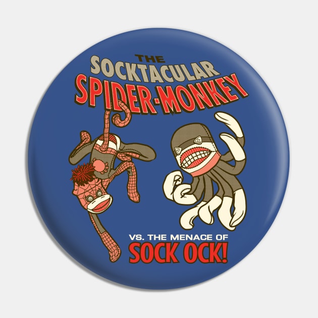 The Socktacular Spider-Monkey Pin by CheddarTees