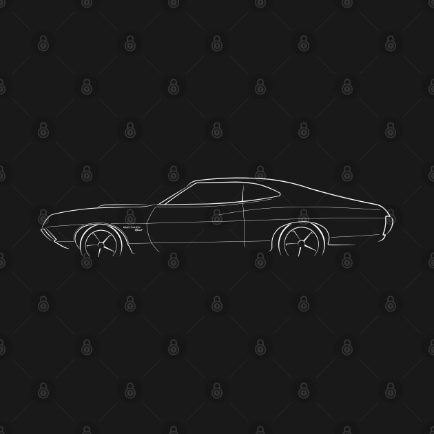 front/profile 1972 Ford Gran Torino - stencil, white by mal_photography