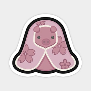 Pleasantly Plump Piggy in a Blanket Magnet