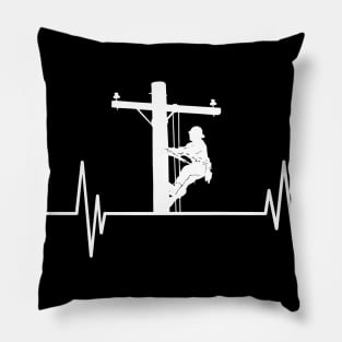 Electrician heartbeat, Linemen lover,engineer  heartbeat father birthday Pillow