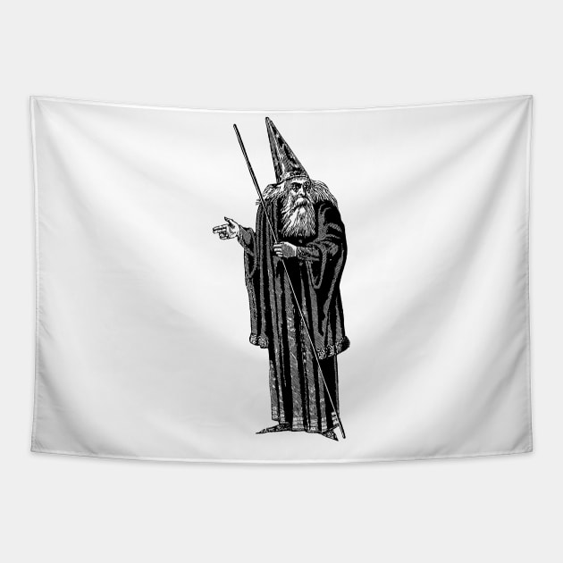 Old Wizard Vintage Design Tapestry by penandinkdesign@hotmail.com