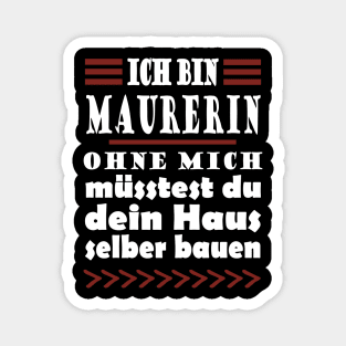 Maurerin Mädchen Handwerk Baustelle Spruch Frauen Magnet