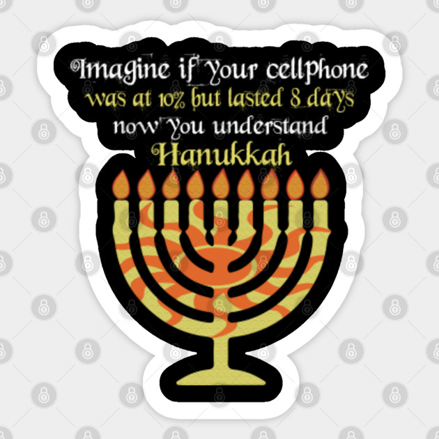 Imagine Your Cellphone Hanukkah Candle Menorah - Hanukkah - Sticker