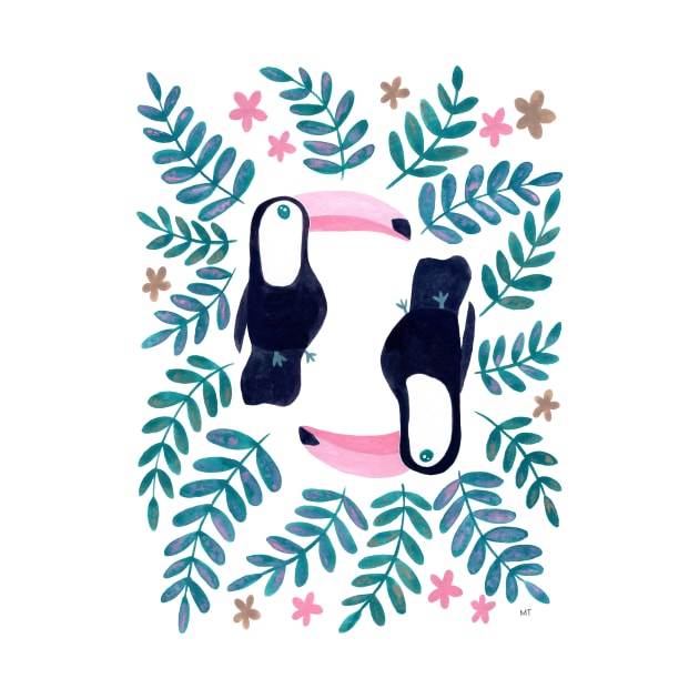 Toucans Pattern - Pink & Teal by monitdesign