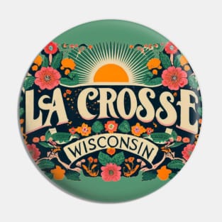 La Crosse Wisconsin Vintage Rosemaling Type Design Pin