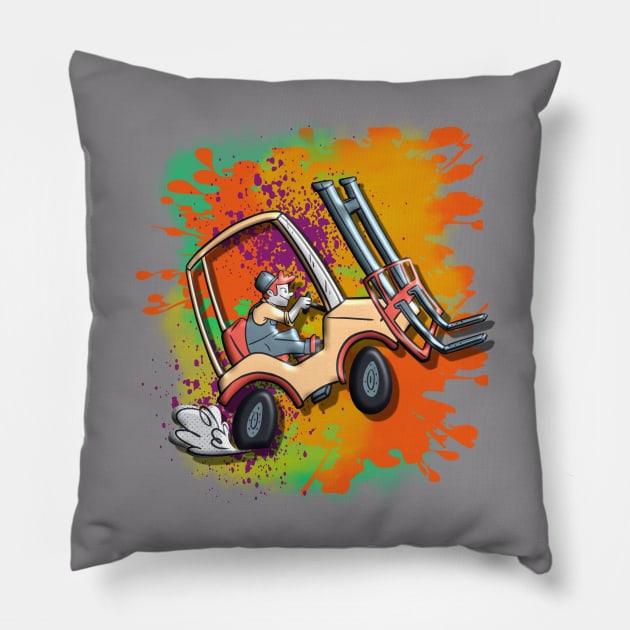 aggressive forklift driver Pillow by ttshirty