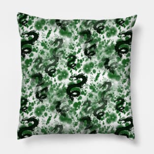 Green Chinese Dragon Pillow