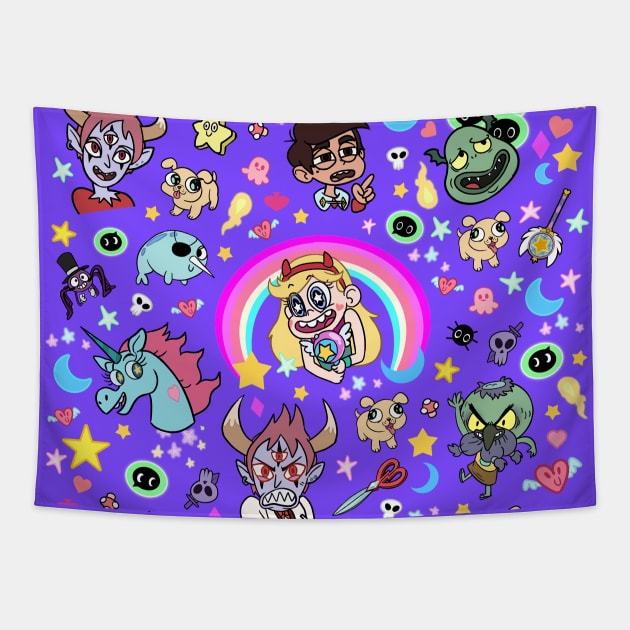 Star VS The Forces Of Evil Pattern Tapestry by Angsty-angst