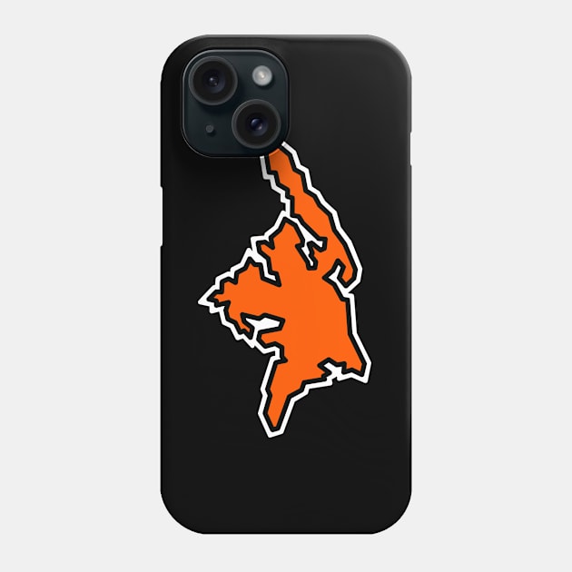 Cortes Island In A Solid Orange Colour - Simple Souvenir - Cortes Island Phone Case by City of Islands