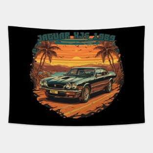 Jaguar XJS 1989 - Classic Car Vector Design Tapestry