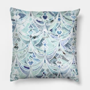 Ice and Diamonds Art Deco Pattern Pillow