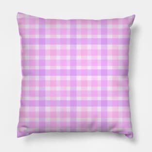 Pastel Purple Pink Gingham Pattern Kawaii Aesthetic Pillow