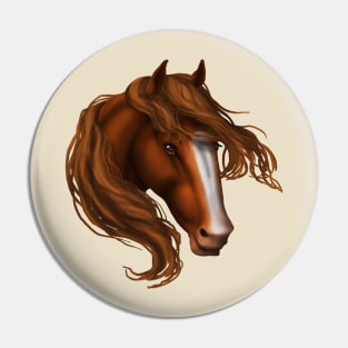 Horse Head - Sorrel Blaze Pin