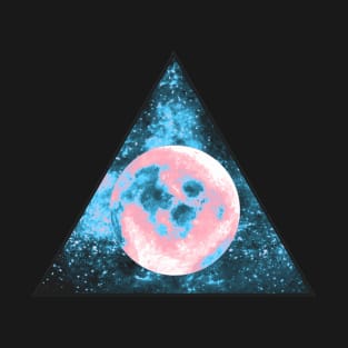 Transgender Pride Moon and Stars Triangle Design T-Shirt