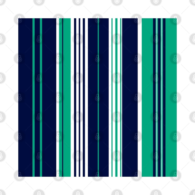 Mint, White & Navy Stripes by PSCSCo