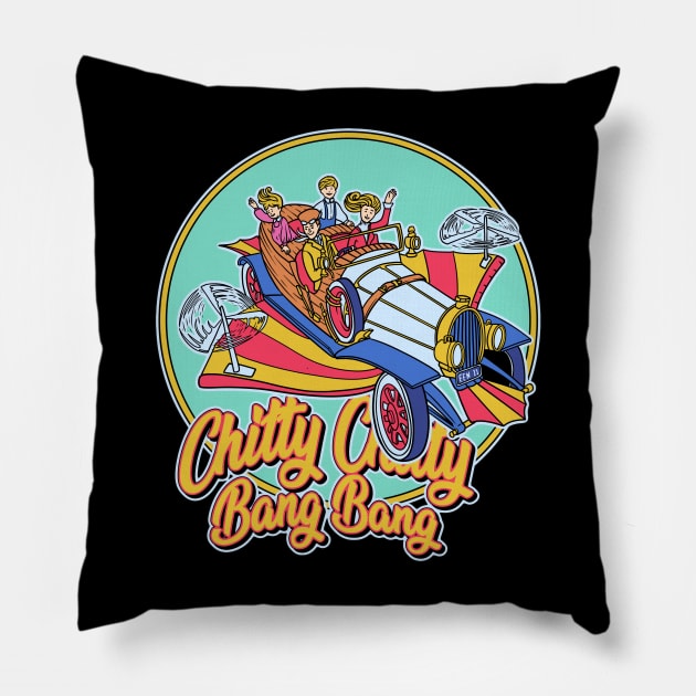 Chitty Chitty Bang Bang 1968 Pillow by asterami