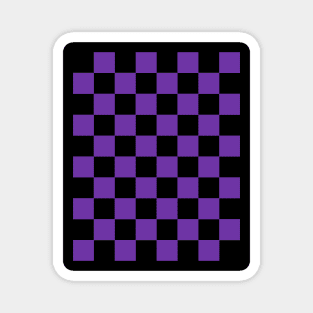 Byzantium and Black Chessboard Pattern Magnet