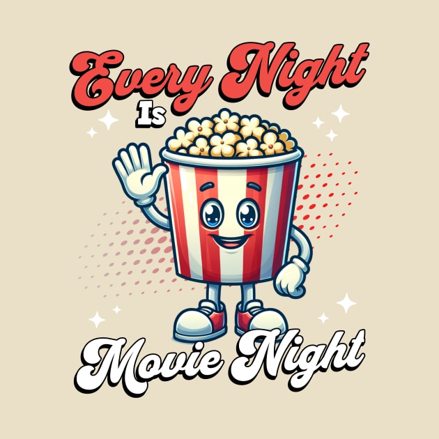 Popcorn Mascot 🍿 "Every Night is Movie Night" by Critter Chaos