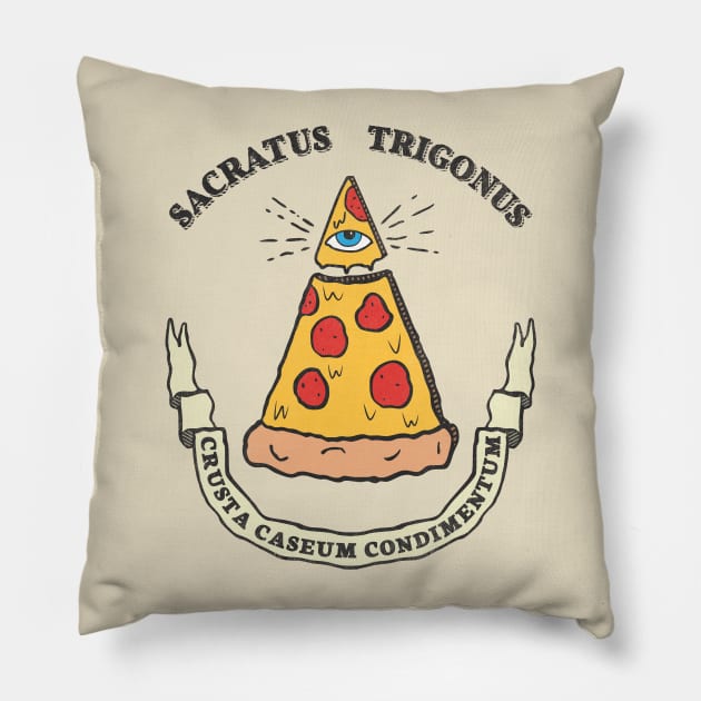 Illuminati Pizza Slice Pillow by Wasabi Snake