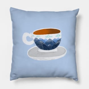 Mountains cup of coffee Pillow