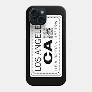 New Vintage Travel Location Qr  Los Angeles CA Phone Case