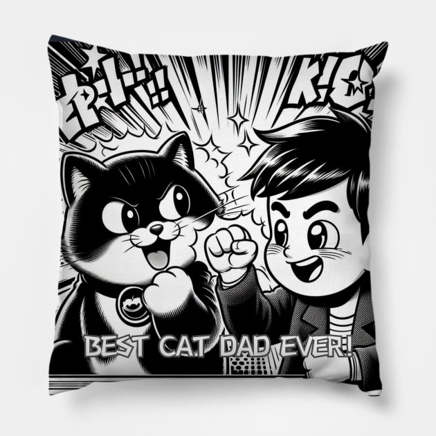 Best Cat Dad Ever Fist Bump Pillow by DAZu