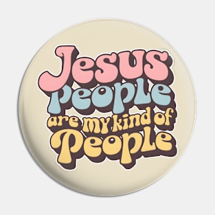 "Jesus People" Retro Bubble Letter Tee Pin