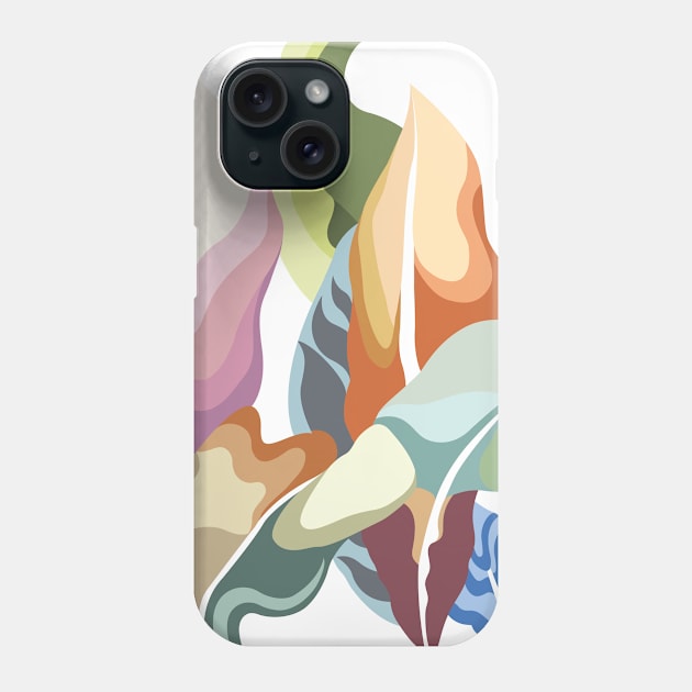 Pastel Abstraction Leaves Phone Case by LVJ