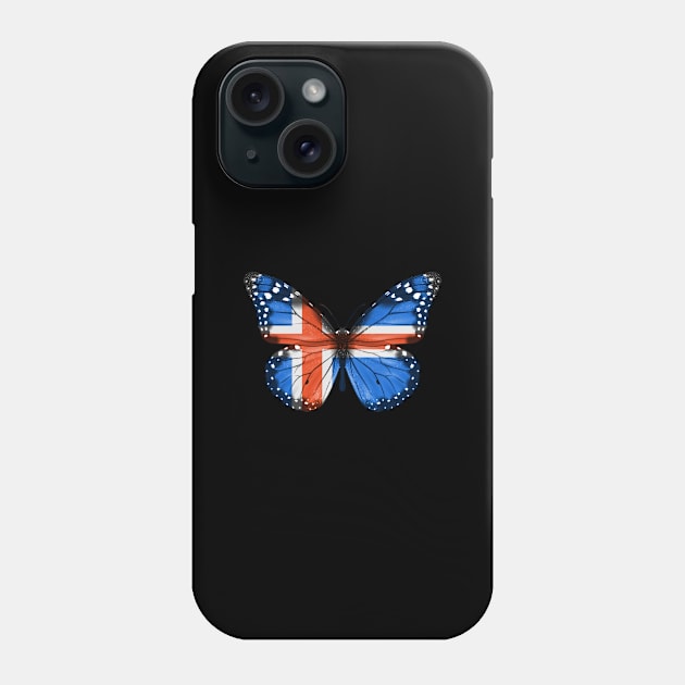 Icelandic Flag  Butterfly - Gift for Icelandic From Iceland Phone Case by Country Flags