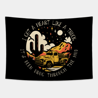 Vintage I Got A Heart Like A Truck Lover Gift Tapestry