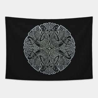 Celtic Knotwork Pattern: Four Men, Four Birds Tapestry