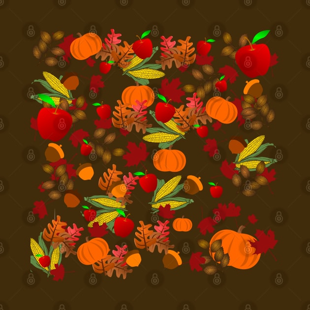 Fall Season Pattern Design #1 by Mindseye222