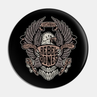 REBEL BONES - Front&Back - Eagle and shield Pin
