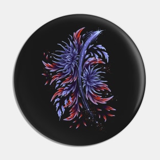 Floral Supernova - Terracotta / Violet Pin