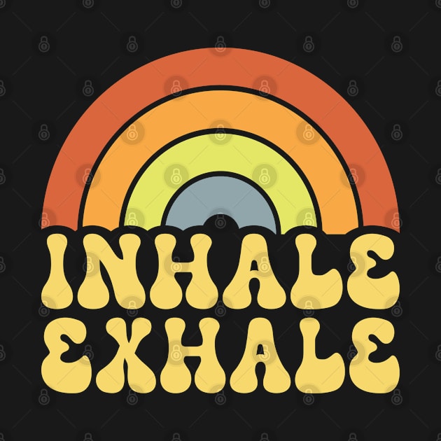 Retro Rainbow Inhale Exhale - Positivity Quote by Inspire Enclave