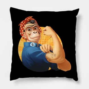 Rosie The Strong Chimp Pillow